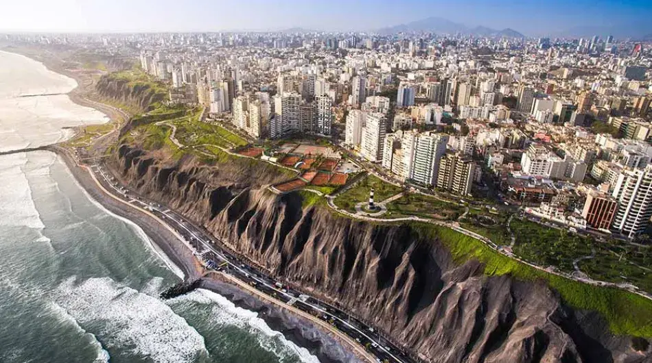 coastline cliffs in Lima, Peru