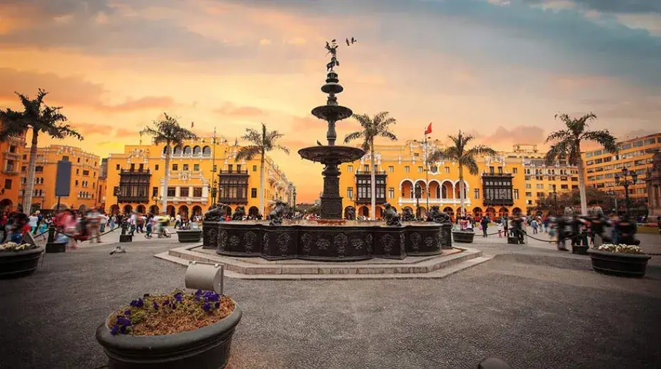Fountain Of Lima Main Square in Peru 