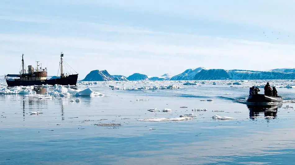 M/S Stockholm - ship cruising in the icy Arctic 