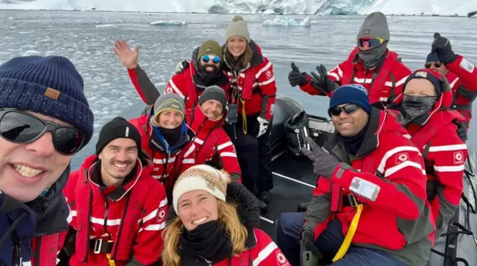 Expedition cruise guests on Antarctica cruise