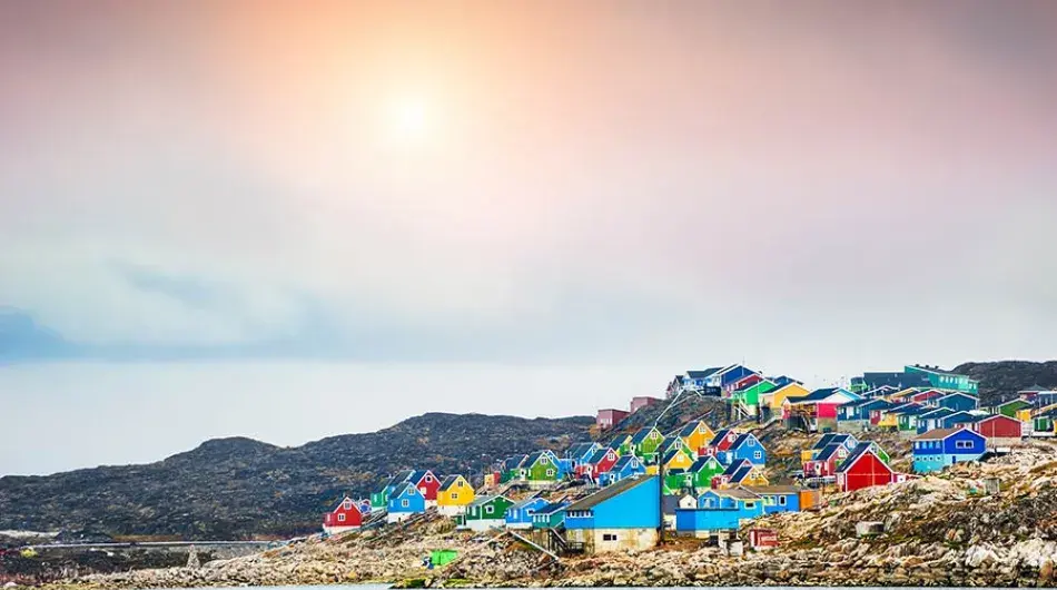 Beautiful multi coloured houses of Aasiaat, Greenland