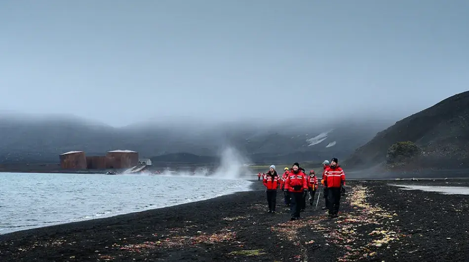 Deception Island landing on Antarctica expedition cruise 