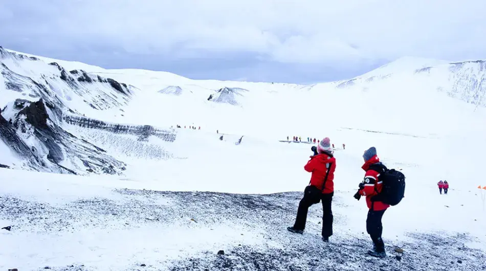 hiking on Deception Island, Antarctica