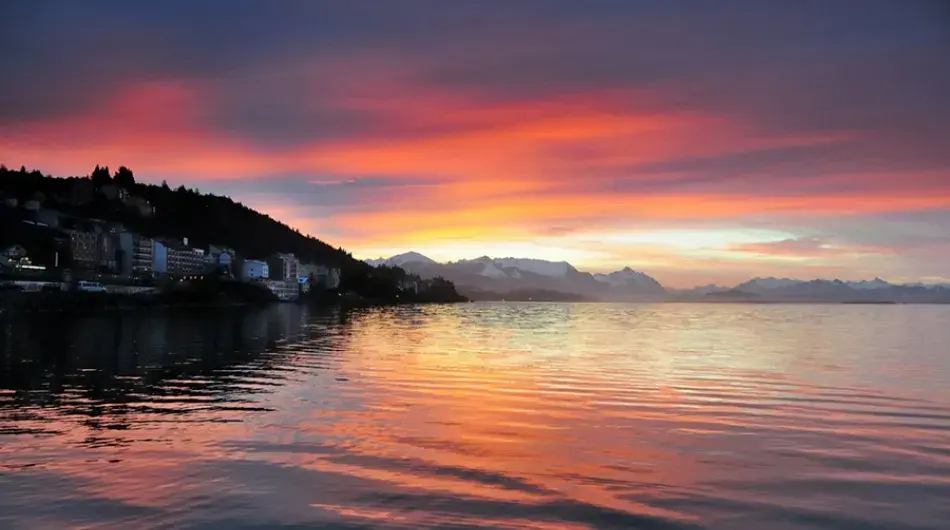 Sunset over Bariloche lake, Argentina