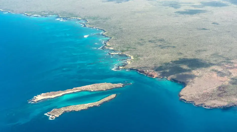 Areial view of Baltra, Galapagos Islands