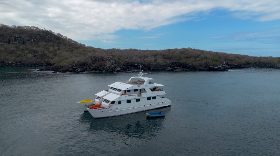 Aerial view of Seaman Journey ship exterior 