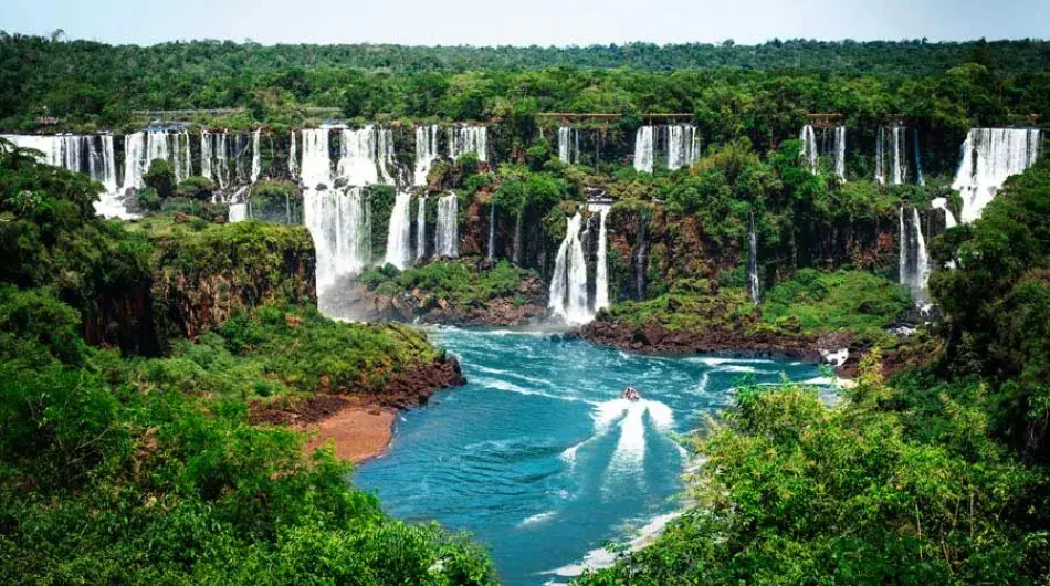 Panoramic view of the Brazilian side of Iguazu Falls