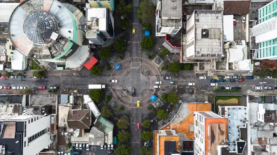 Birds eye view of Quito, Ecuador