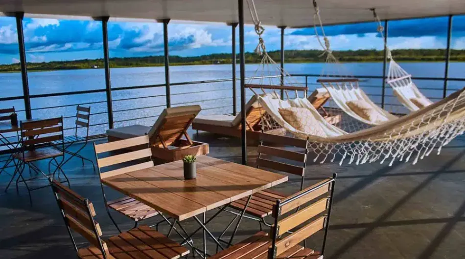 Outdoor area on the La Perla ship