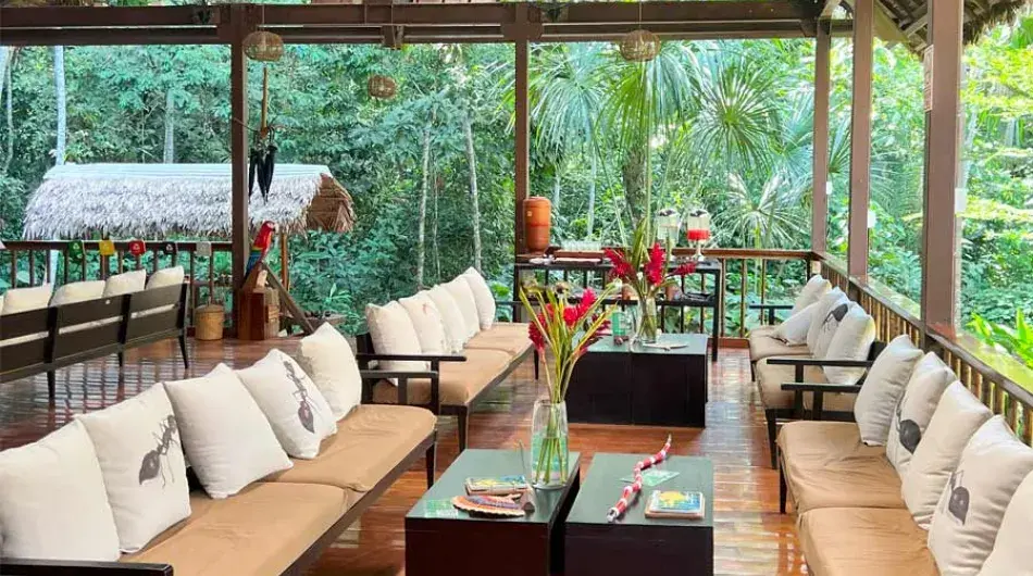 Tambopata Research Centre lodge lobby
