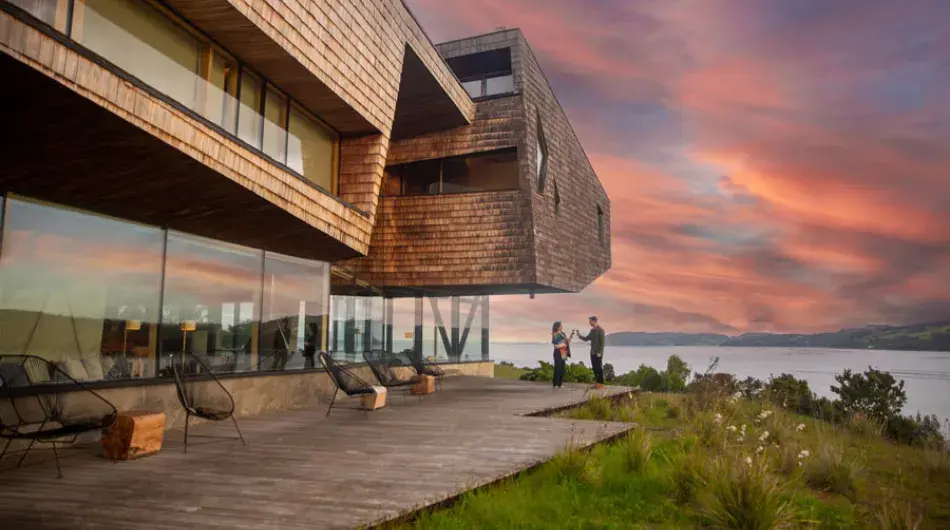 Refugia Chiloe Hotel Exterior Sunset