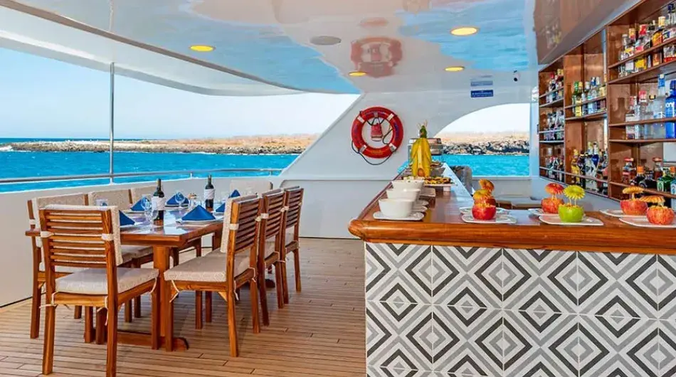 Ocean Spray catamaran exterior social area