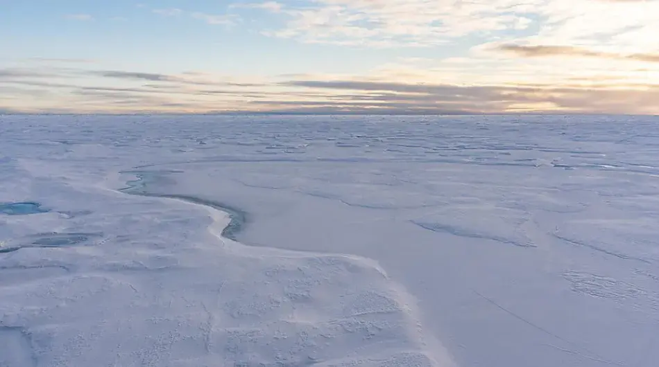 Ariel view of Antarctic landscape 