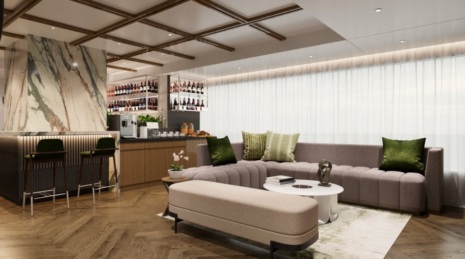 Grand Ocean Spray Galapagos Cruise Ship - Lounge and Bar