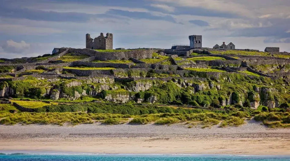 Inisheer beach cottages on the Aran Islands near Galway,Ireland