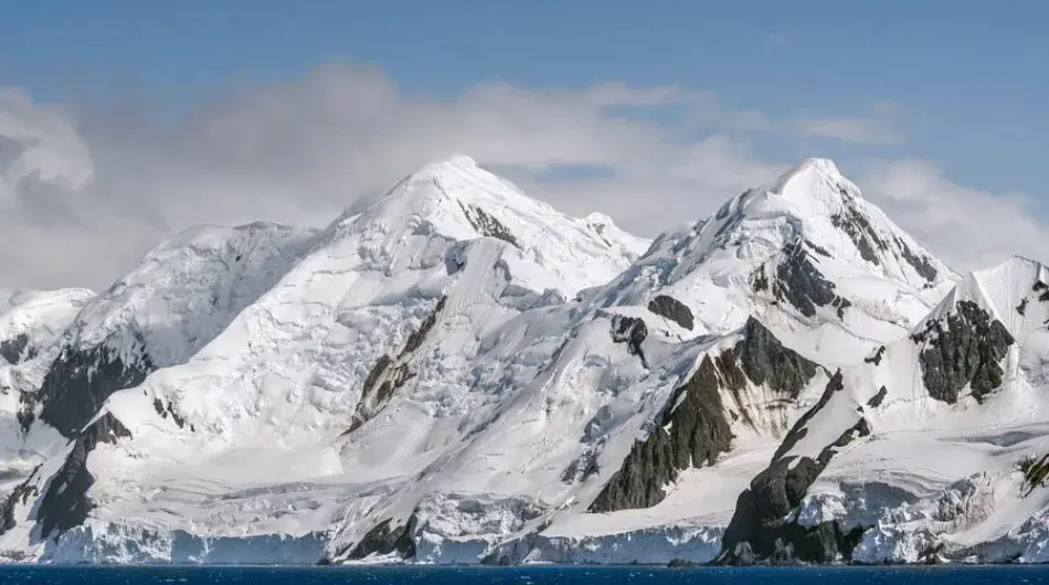Antarctica panorama covered in white snow