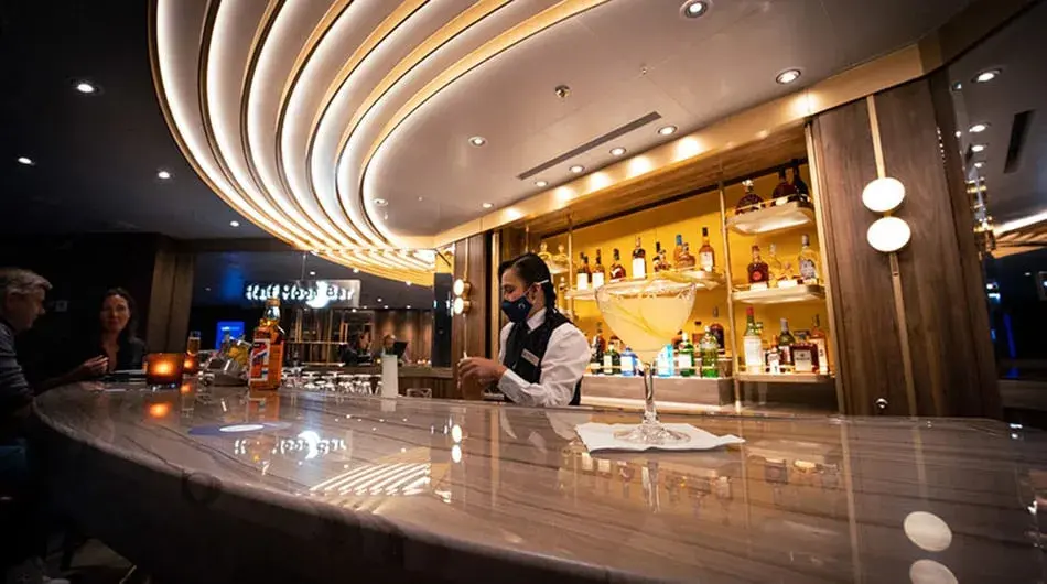 Ship bar at night