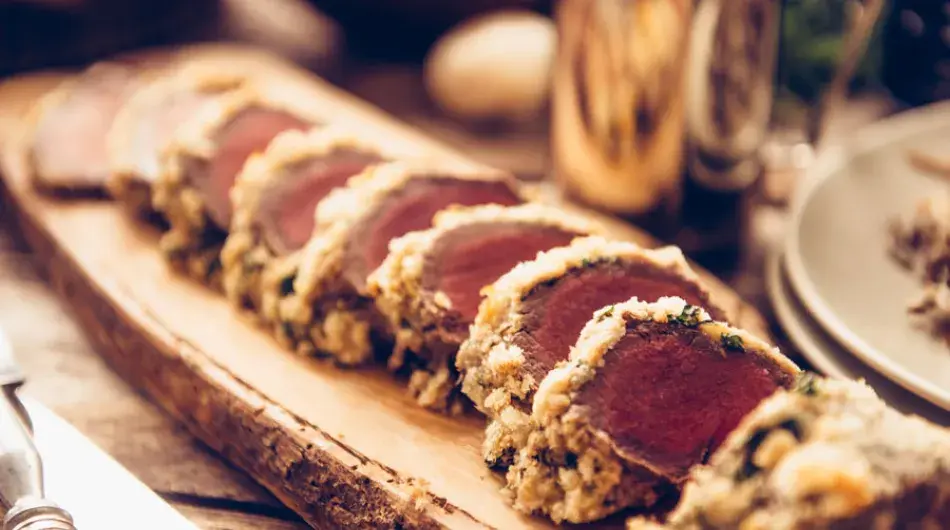 Tundra Inspired Cuisine Crusted Caribou Tenderloin