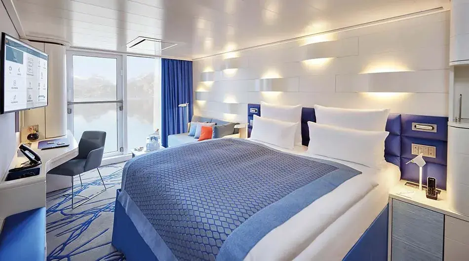 Hanseatic Spirit French Balcony Cabin: ctsy Hapag Lloyd Cruises Hanseatic Spirit French Balcony Cabin: ctsy Hapag Lloyd Cruises