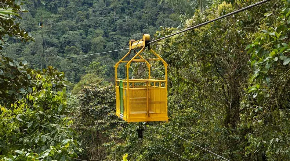 Mindo Valley Cable Car in the middle of the cloud forest