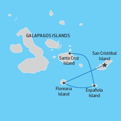 Grand Majestic 4 Day Galapagos Cruise map ) 