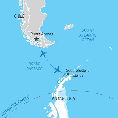 Map of Classic Antarctica Air Cruise on Magellan Explorer) 