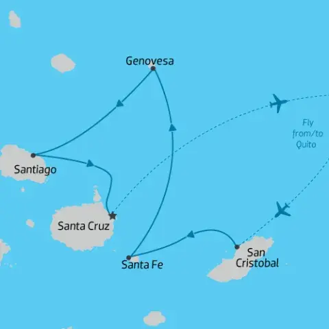 Galapagos Adventure: Northern Islands Itinerary Map ) 
