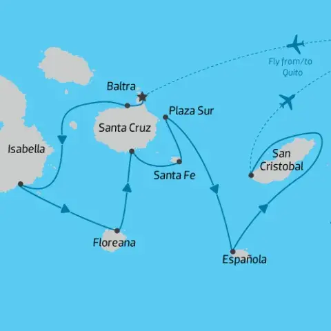 Classic Galapagos: Southern Islands Grand Queen Beatriz Map) 