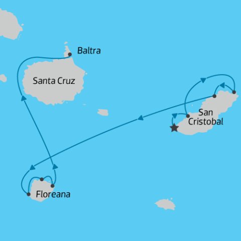 3 Night Ocean Spray Galapagos Cruise Map) 