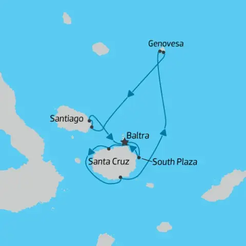 Map of Northern Route 5D Galapagos Islands Cruise: Bonita ) 