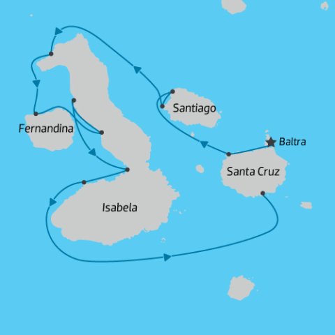 Map of Bonita 7 Day Galapagos Islands Western Route Itinerary) 