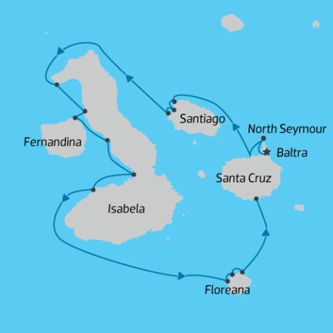 8 Day Western Islands, Galapagos cruise - Integrity Map) 