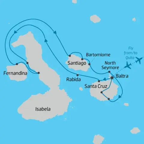 Ultimate Galapagos: Central Islands Itinerary Map ) 