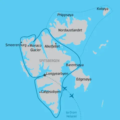 Cruise Itinerary Map of Svalbard) 