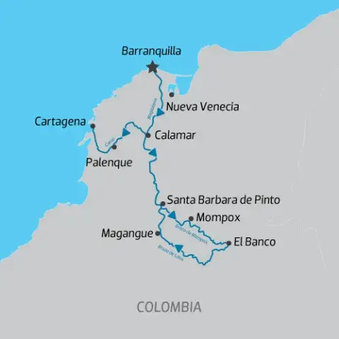 Magic of Colombia Cruise Map) 