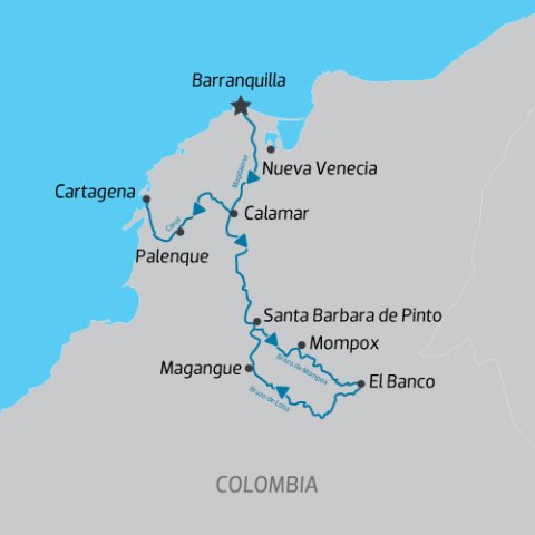 Magic of Colombia Cruise Map) 
