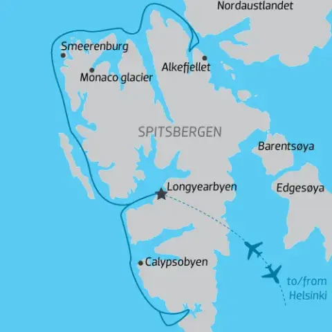 Cruise Itinerary Map of Svalbard) 