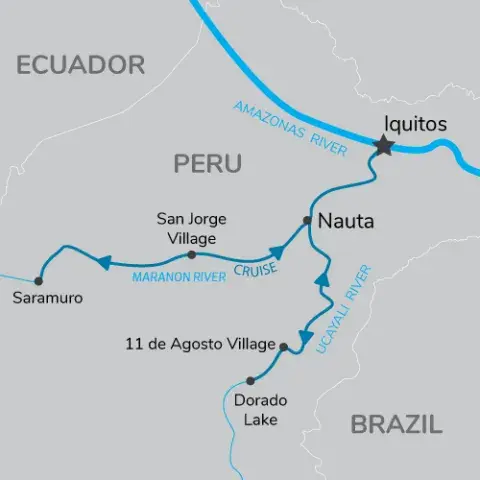 Ultimate Peruvian Amazon Expedition 8 Day Land Map) 