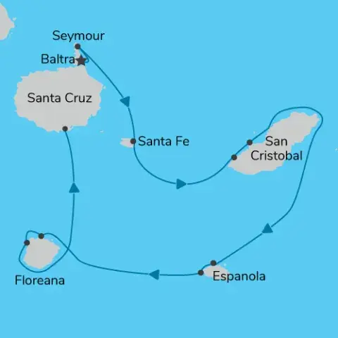 Eastern Islands 6 Day Cruise on Alya map) 