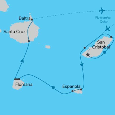 Map of Galapagos Express 2025) 