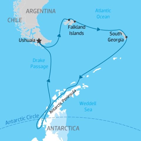 Extended Falklands, South Georgia and Antarctic Circle) 