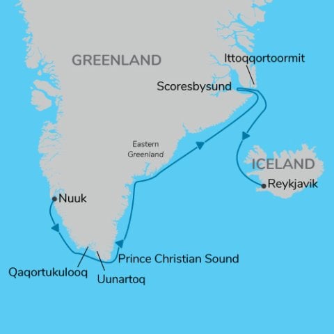 Eastern Greenland - Stories of Ice and light map) 