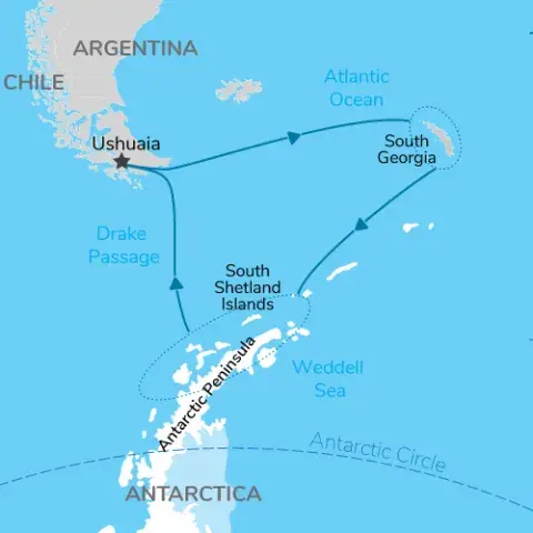 Expedition Antarctica South Georgia & Antarctica Map) 