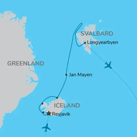 Iceland to Svalbard Map) 