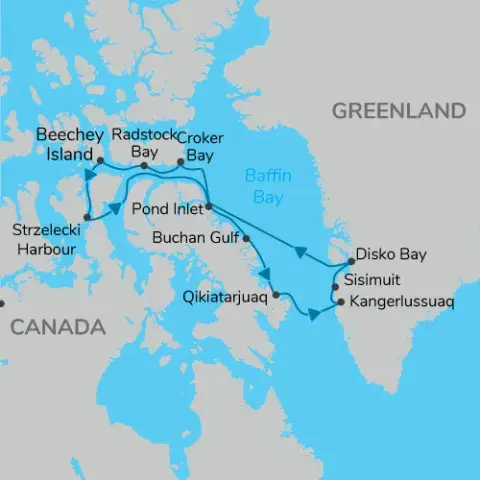 Northwest Passage and Northern Lights map) 