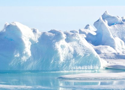 Snowy Frozen Landscape of the Geographic North Pole in the Arctic) 