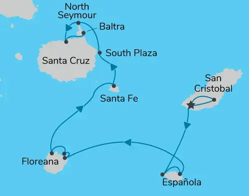 Southern Galapagos Cruise 6 Day Itinerary A | Sea Star